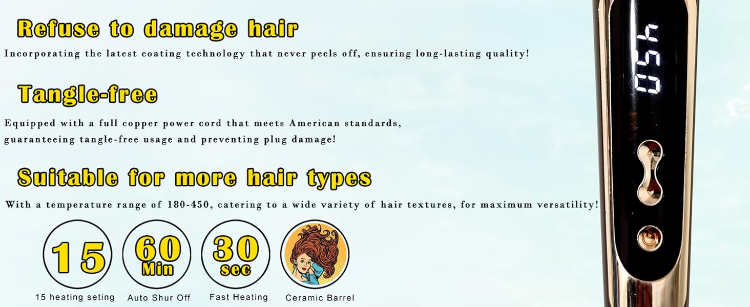 1.25 inch curling iron,long barrel curling iron,curling iron 1 1/4 inch