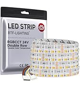 BTF-LIGHTING Double Row 270Leds/M RGBCCT LED Strip Light - 5050RGB+2835,Brighter Tunable White 27...
