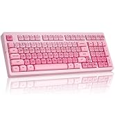 ZORNHER ZH980 Foundation Wireless Mechanical Keyboard,95% Pink Creamy Keyboard with Number Pad,Ho...