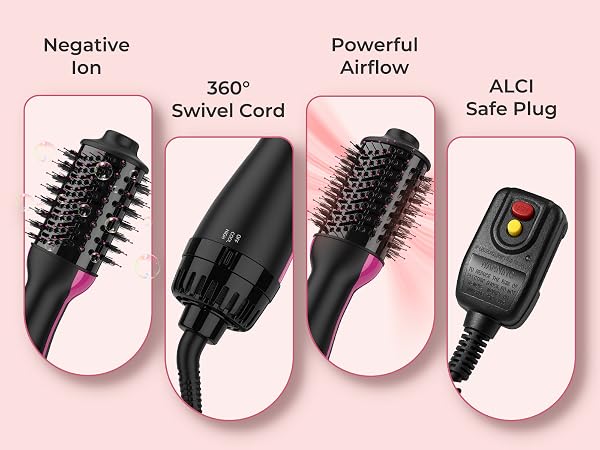 dual voltage mini travel hair dryer brush