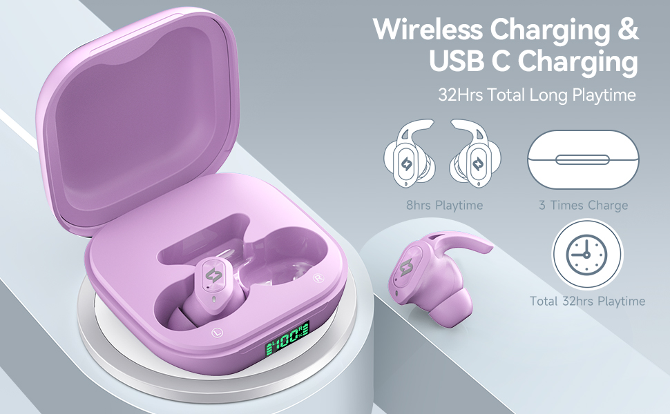 Wireless Charging and USB C Charging and 32Hrs Total Playtime