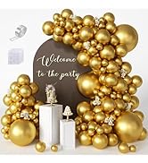 CVPARTYON Gold Balloons 125 Pcs Gold Balloons Different Sizes 18 Inch 12 Inch 10 Inch 5 Inch Gold...