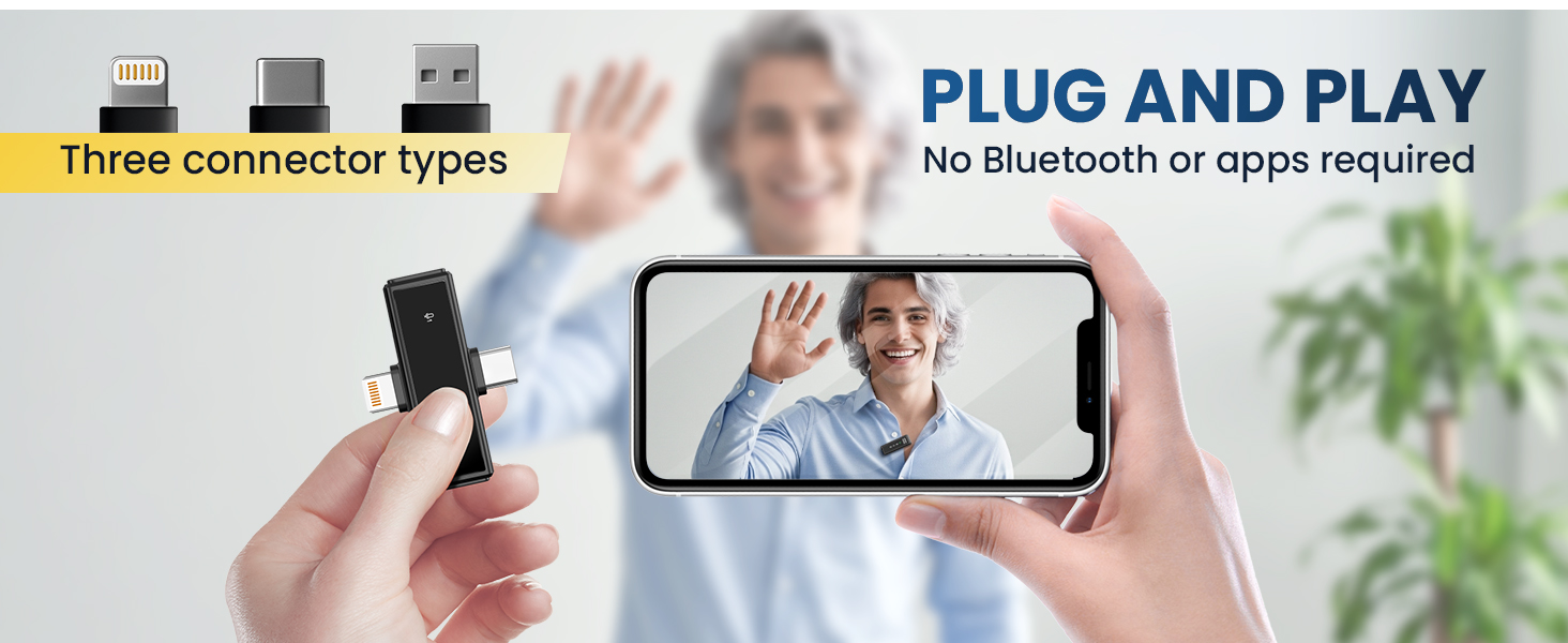 Microphone Wireless with Charging Case