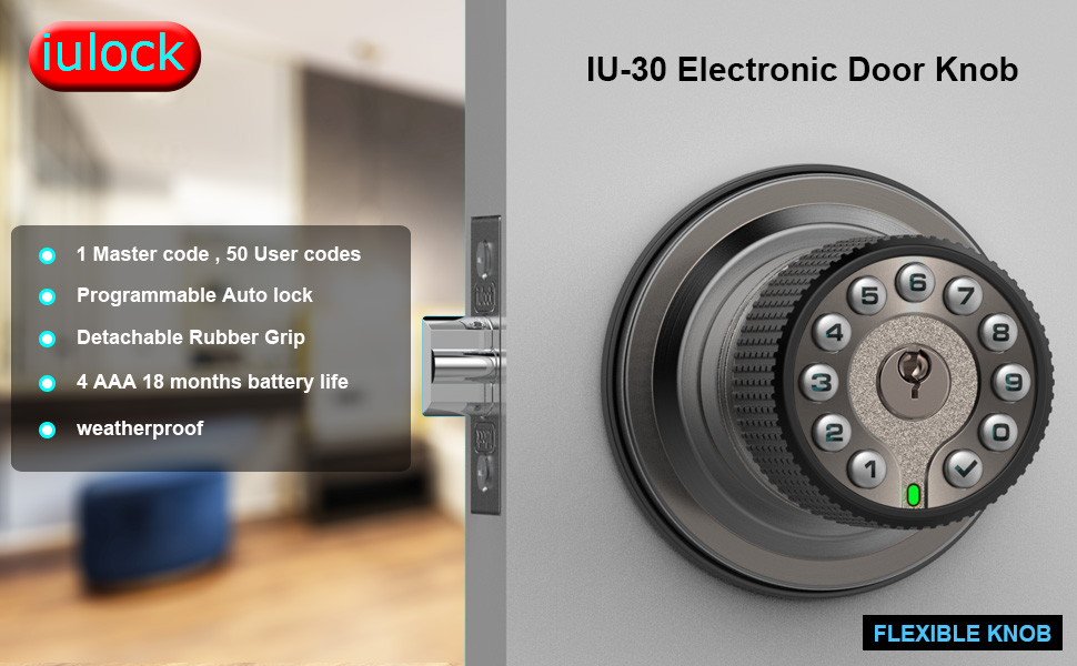 iu30 keypad door knob stain nickel