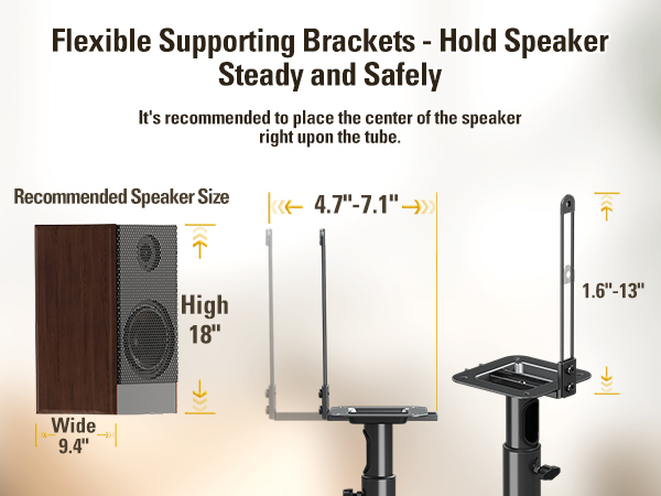 Speaker Stands Height Adjustable 