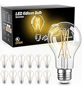 TJOY 12 Pack A19 Vintage LED Edison Bulbs, Dimmable Light Bulb 60W Equivalent, High Brightness 27...