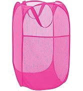 Deluxe Strong Mesh Pop up Laundry Hamper Basket with Side Pocket for Laundry Room, Bathroom, Kids...