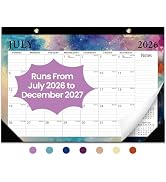 Desk Calendar 2026-2027, 18-Month Calendar Runs from July 2026 to December 2027, Large 17" x 12" ...