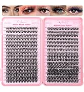 Lash Clusters Kit, 640 Pcs Eyelashes Clusters Extensions Kit 9-16mm Individual Lashes D Curl Fluf...