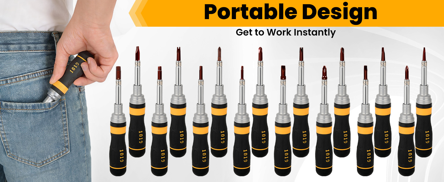 REKCKRUL 19-in-1 Ratcheting Multi-Bit Screwdriver Set