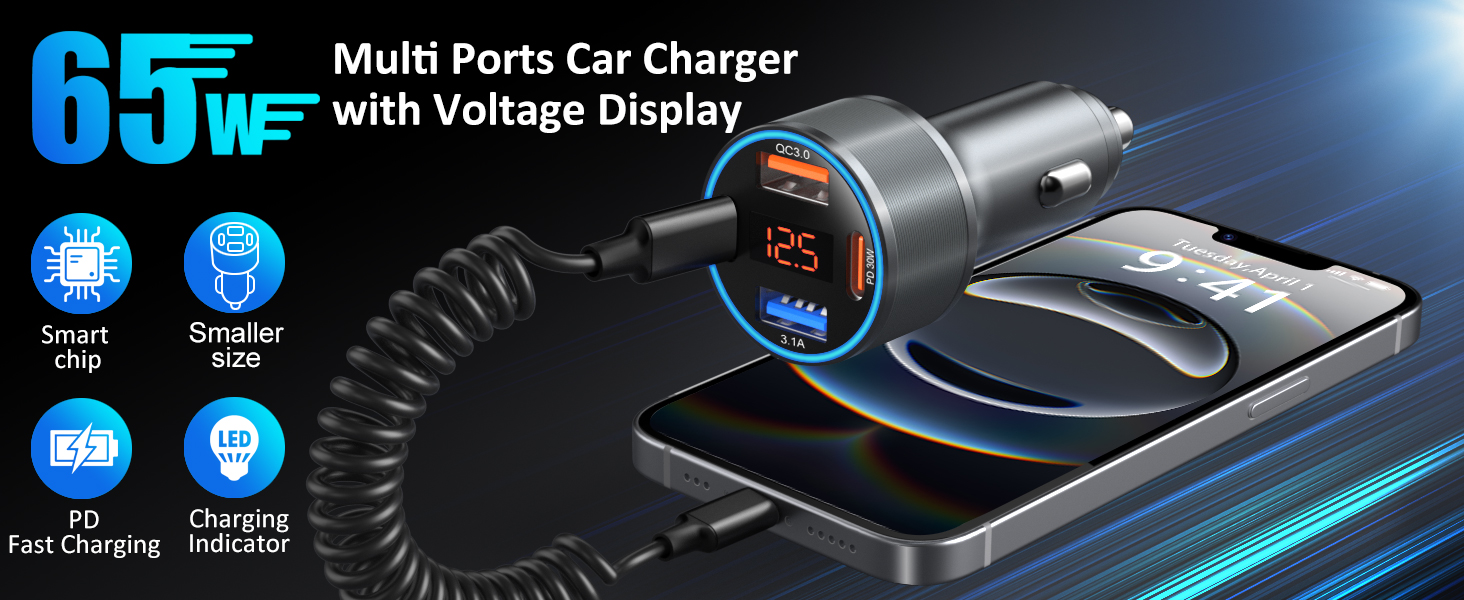 car usb charger multiport