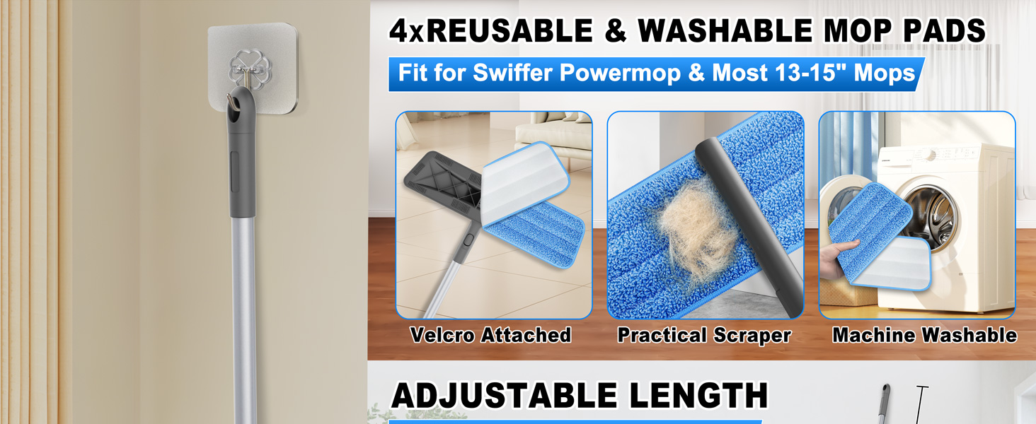 floor mops with washable pads