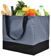 CNaiyunpin Canvas Reusable Grocery Bags, 8.3 Gallon, Foldable Large Tote with Handles, 60 lbs Cap...