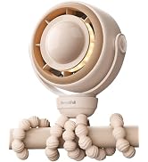 SWEETFULL Baby Stroller Fan - 4000mAh Rechargeable 4-Speed Quiet with LED Display &amp; Night Light, ...