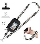 FUVLIFE Clip and Go Phone Strap Crossbody with RFID Wallet, Cell Phone Lanyard for Women, Detacha...