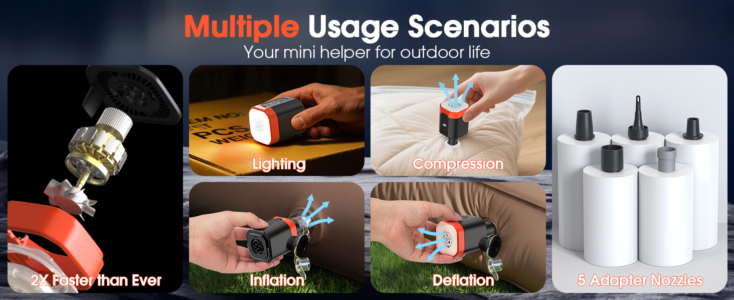 portable air pump for inflatables rechargeable air pump portable inflator air pump