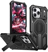 Fofvccv for iPhone 18 Pro Max /17 Pro Max Rugged Case with Stand TXZ Black | Military Grade Magne...