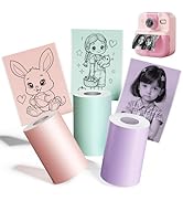 Kids Camera Paper Roll Refill, 3 Rolls Instant Print Camera for Kids Refill Sticker Paper, HD Pap...