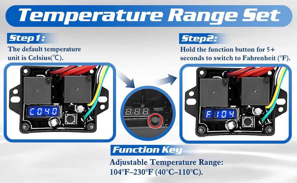 digital radiator fan switch kit is compatible with OE# 0444 DC0444 DC-0444