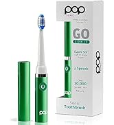 Pop Sonic Electric Toothbrush (Green Solid) - Travel Toothbrushes w/AAA Battery | Kids Electric T...