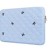 Puffy Laptop Sleeve 13-15.6 Inch Cute Quilted Laptop Case Bow Protective Soft Padded Computer Bag...