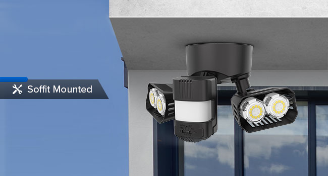 28w black eave mount security light