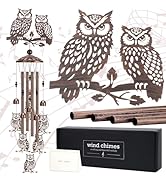 LIRAVENO Wind Chimes for Outside - Owl Gifts for Women Mom Grandma Metal Windchimes with Greeting...