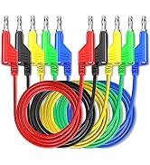 Goupchn 5PCS Stackable Banana to Banana Plug Test Leads Soft Electrical Test Cable Wire 3.3ft/1m ...