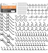 INCLY 176PCS Extra Thick Black Pegboard Hooks Set, 1/4" Heavy Duty Metal Peg Board Hook Assortmen...