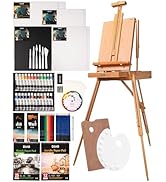 DJAR 89 pcs Acrylic Art Set with French Easel for Professional Artist, Painting Kit with paintbru...