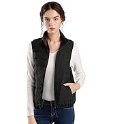 ELFJOY Winter Puffer Vest Women Lightweight Sleeveless Down Vest Stand Collar Womens Vests Outerw...