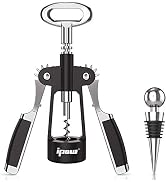 IPOW Zinc Alloy Wine Opener with Wine Stopper, Premium Wing Corkscrew, Giftable Wine Bottle Opene...