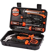 DIFFLIFE Tool Sets Household Tool Kit, 14-Piece General Home/Auto Repair Tool Set with Hammer, Pl...