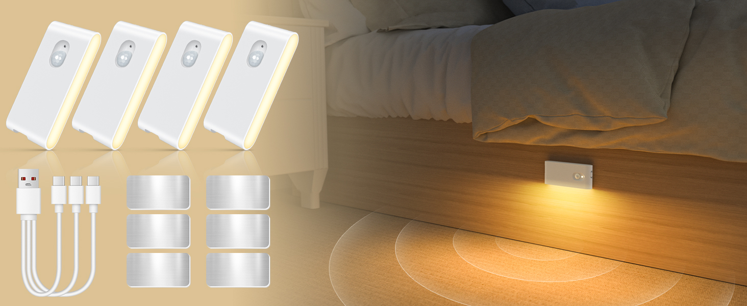 WILLED Stair Lights Indoor,Warm White Rechargeable Night Light