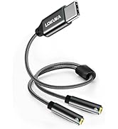 LOKUKA USB C to Dual 3.5mm Headphone Splitter, Type C to Dual TRRS 3.5mm Female Stereo Jack Headp...