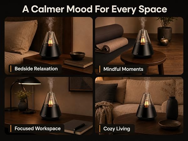 TriPro Essential Oils Aroma Diffuser,Portable Humidifier with Cool Mist and Warm Light Effect