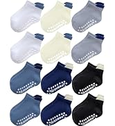 Aroveea Non Slip Grip Ankle Baby Socks 12 Pack for Toddler Boys and Girls Kids,Infant Cute Cotton...