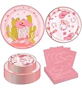 RVXHUA 150PCS Cowgirl Birthday Party Decorations - Western Themed Paper Plates and Napkins for 50...