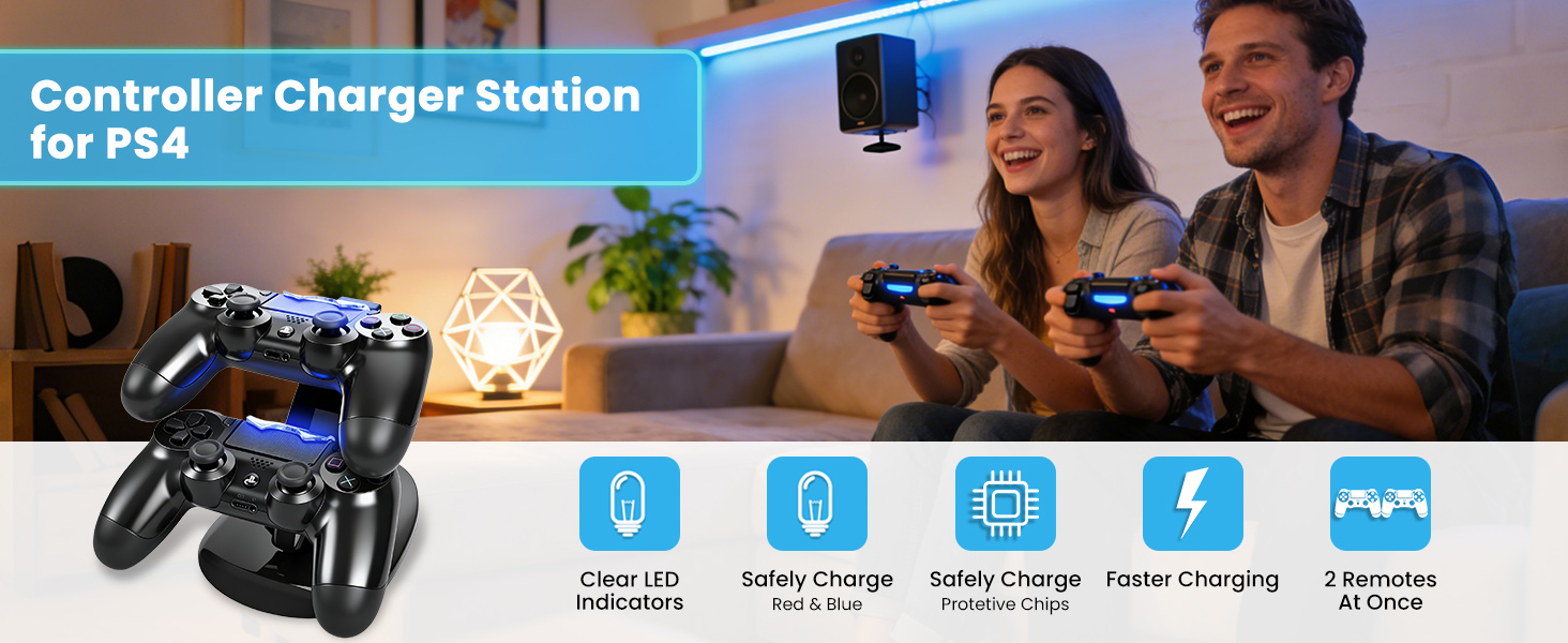Controller Charger Dock Station for PS4