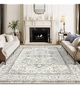 befbee 8x10 Area Rugs for Living Room, Stain Resistant Neutral Washable Rugs for Dining Room, Flo...