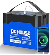 DC HOUSE 12V 50Ah Lithium Battery with DC and TypeC Ports for Trolling Motor, Built-in 80A BMS, 5...