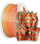 LANDU Silk PLA 3D Printer Filament Multicolor Rainbow PLA Filament 1.75mm Gradient Color Changing...