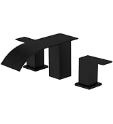 RUMOSE Matte Black Roman Bathtub Faucet Set Waterfall Tub Faucets High Flow Widespread 6-16 Inch ...
