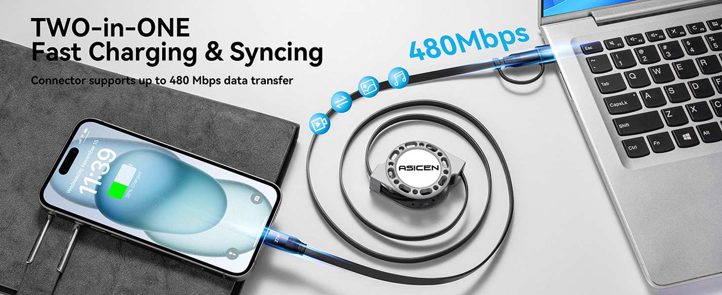 2 in 1 fast charging &amp;amp; syncing