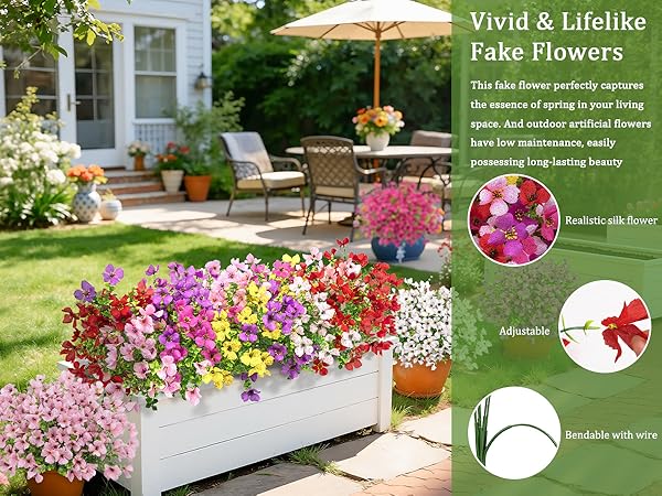 artificial outdoor flowers