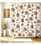 Mocsicka Fall Shower Curtain for Bathroom Cute Autumn Patchwork Pumpkin Shower Curtain Farmhouse ...