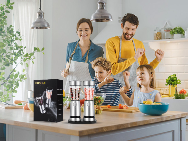 electric salt and pepper grinder set stainless steel