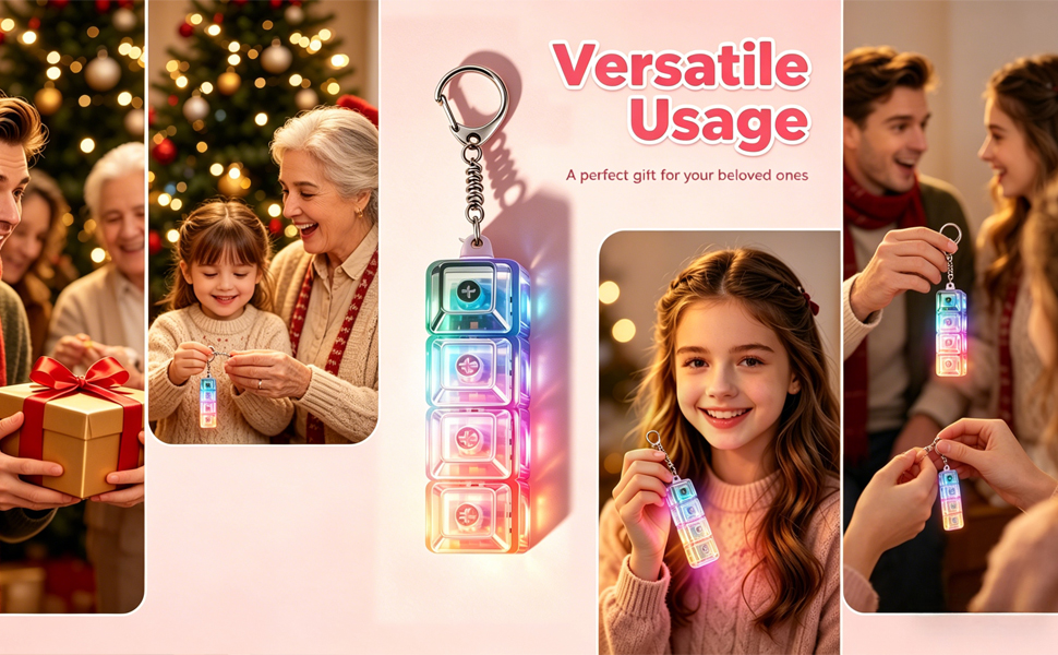 Light-Up Fidget Toy Keychain Perfect Christmas Gift