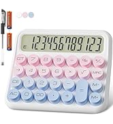 Mechanical Calculator 12 Digit Extra Large 5-Inch LCD Display, DECKLIT Battery Desk Calculator, B...