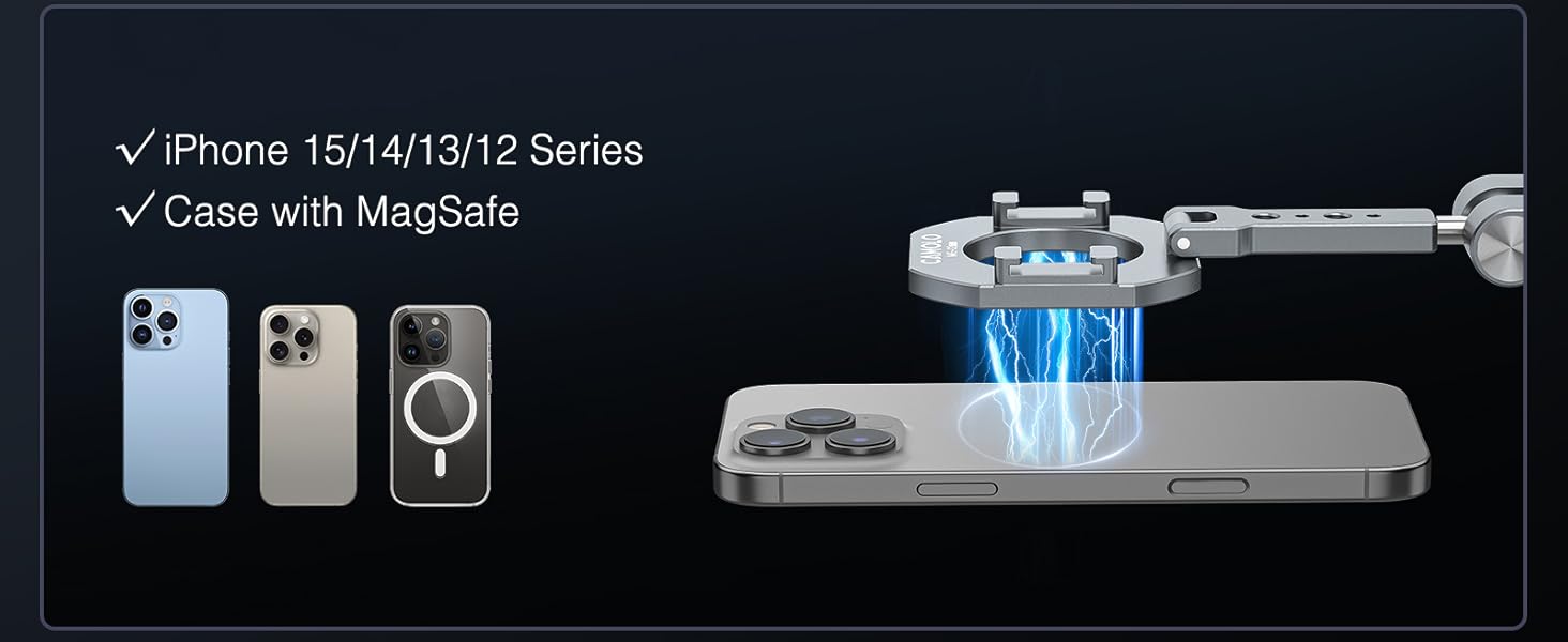 Magnetic Pocket Phone Holder Foldable Compatible with iPhone 16/15/14/13/12 Plus Pro Max Series